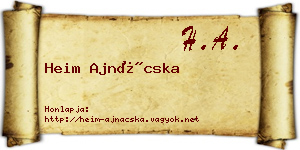 Heim Ajnácska névjegykártya